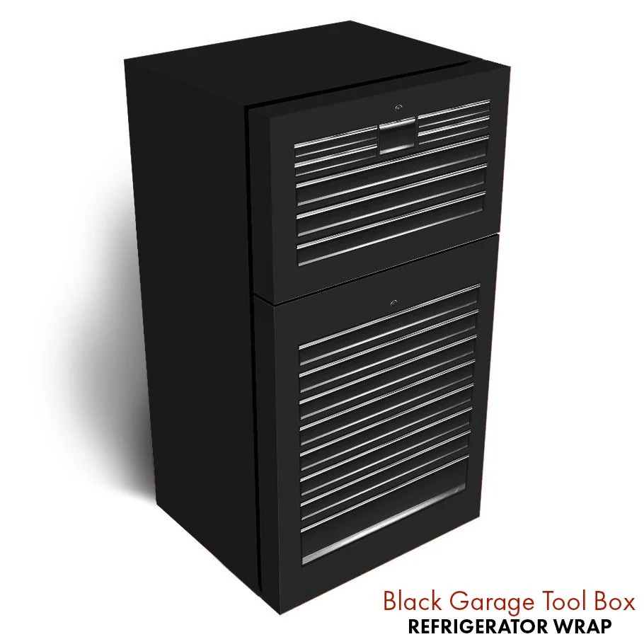 Black Tool Box Refrigerator Wrap